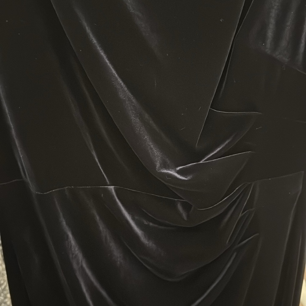 Jessica Howard Elegant Navy Blue Velvet Long Evening Gown Size 14 - Picture 12 of 12
